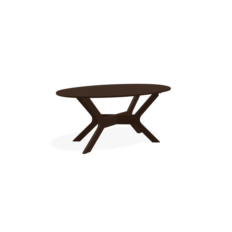 24" x 42" Marine Grade Polymer Outdoor Coffee Table, Brown/Kona