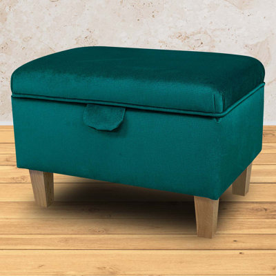 50cm Emerald Green Velvet Storage Ottoman