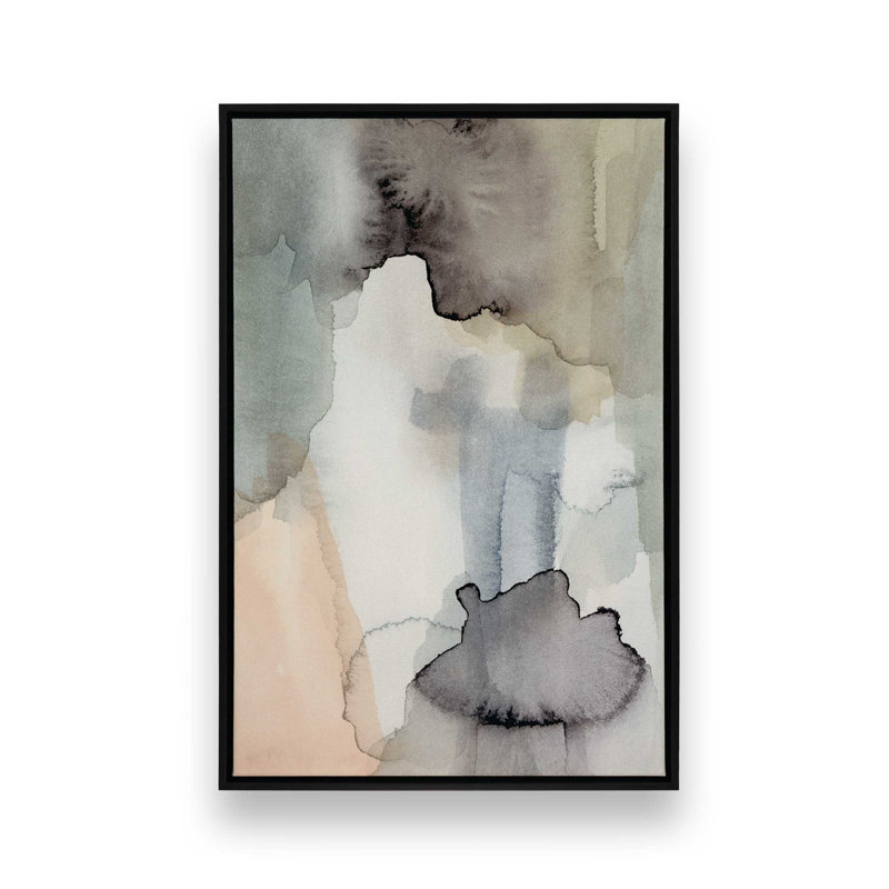 Impression sur toile Organic Tones in Watercolor II, H 18,75 po x l 12,75 po, Noir satiné