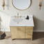 Plateau de meuble-lavabo simple 36 po en blanc avec lavabo