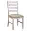 Deux chaises d'appoint de salle à manger décontractées, finition blanc grisâtre, siège rembourré, conception transitionnelle, structure en bois, 2 chaises de H 18 po x 22 po x H 39 po, blanc, profondeur 17,71 po