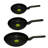 Leo 3Pc NS Fry Pan Set, Dark Grey (8", 10" & 11")