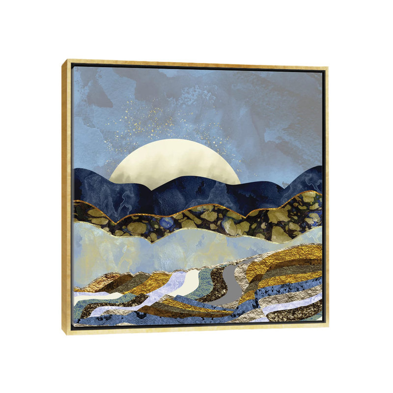 Firefly Sky - impression d'art graphique, H 37 po x l 37 po x P 1,5 po, Pas de tapis, Toile encadrée d'or