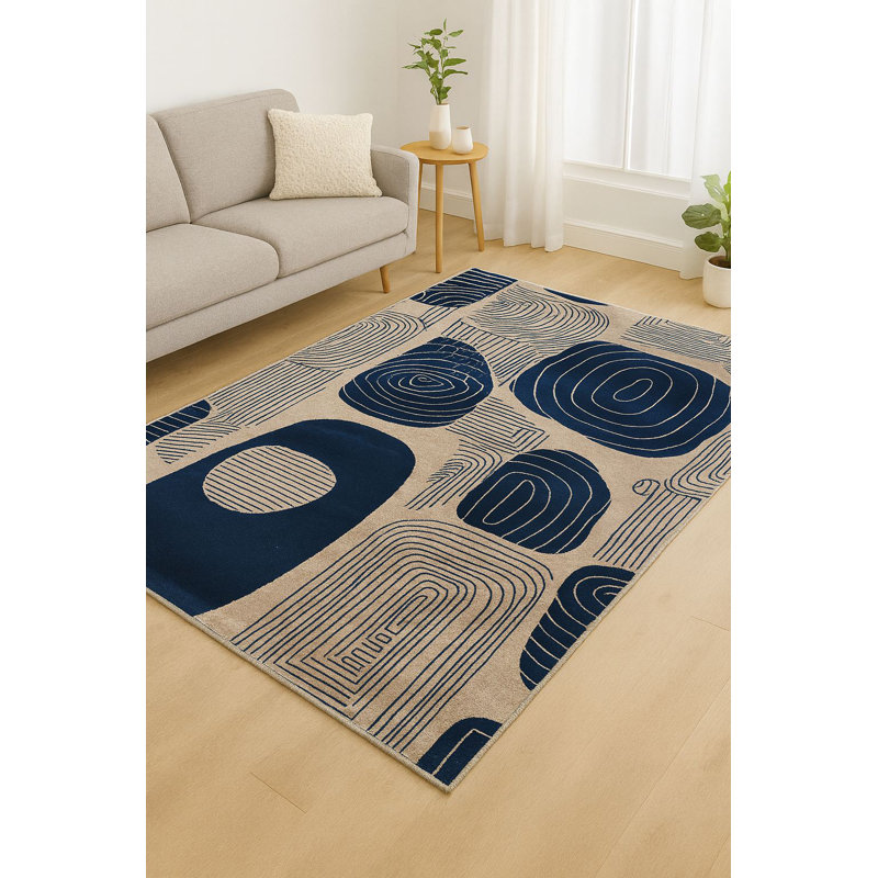 Tapis luxueux (3,3 x 5,9 pieds), 60% coton et 40% polyester, 1100 g / m² | Dessous en coton antidérapant, tissé à la machine, impression numérique | Sans velours, éponge de 0,3 po et feutre de 0,2 po | Lavable à 86 ° F | Parfait pour le salon et la chambre à coucher
