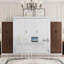 Grand lit escamotable mural avec placard, tiroirs et table