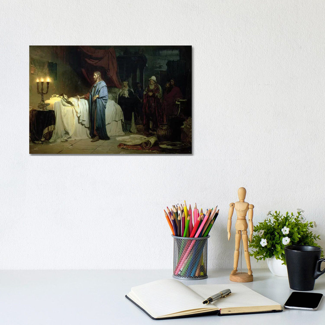 The Raising Of Jairus's Daughter, 1871 by Ilya Efimovich Repin - Wrapped Canvas Print