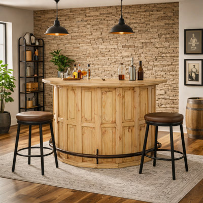 63'' Solid Wood Home Bar