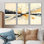 Ensemble de salon art mural abstrait blanc beige et gris Balance II