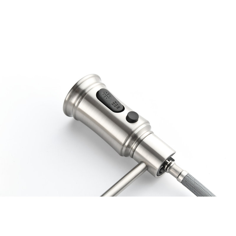 Robinets de cuisine en nickel brossé avec bec rétractable, en acier inoxydable, rotatif à 360 ° pour une utilisation améliorée de l'eau, utilisation pratique en rotation