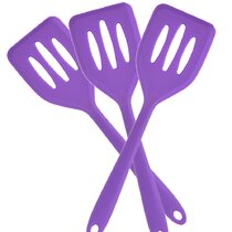 Culinary Couture Purple Cooking Utensils Set - Stainless Steel & Silicone Heat Resistant Professional Cooking Tools - Spatula Mixing & Slotted