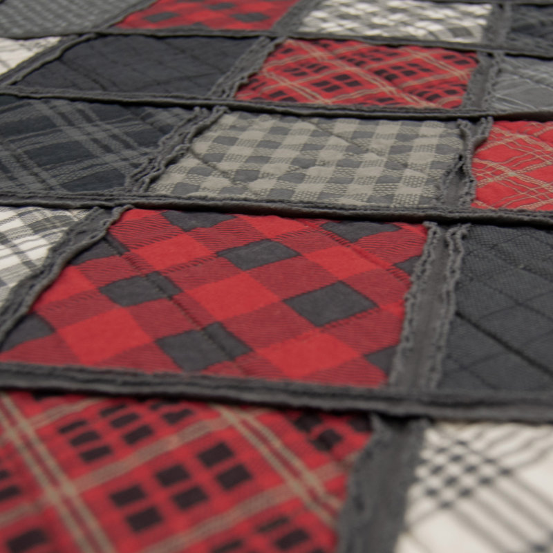 Lumberjack Cotton Quilted Patchwork Quilt Set, King Quilt + 2 King Shams