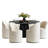 6 - Person Dining Table Sets With Round Table & 6 Upholstered Fabric Chairs-608628855-608628852