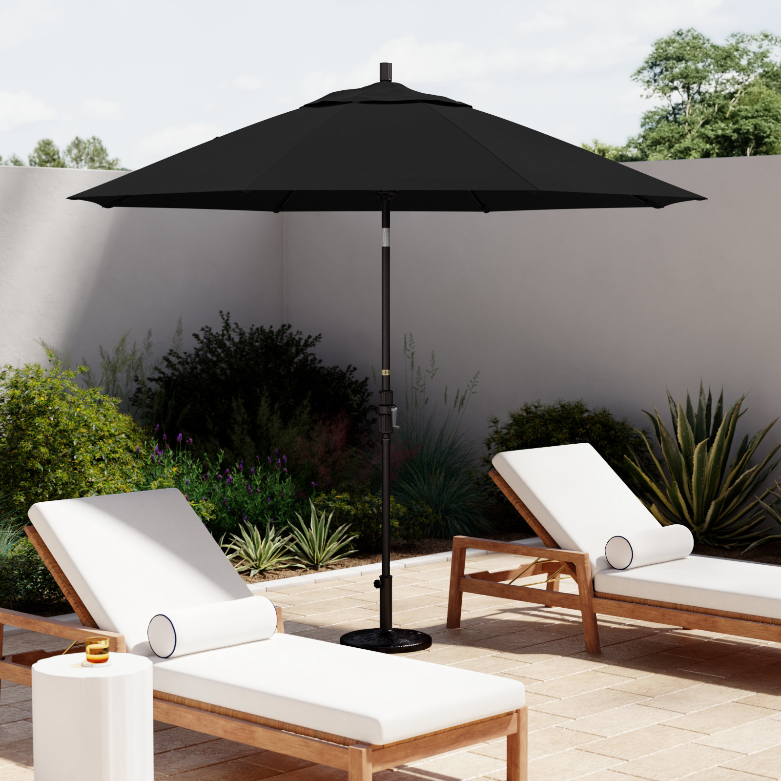 Hemenway 9' Umbrella, Black Performance, Hammertone Gray