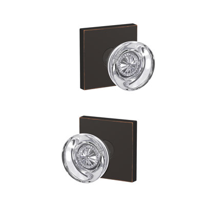 Custom Hobson Non-Turning Glass Knob with Collins Trim
