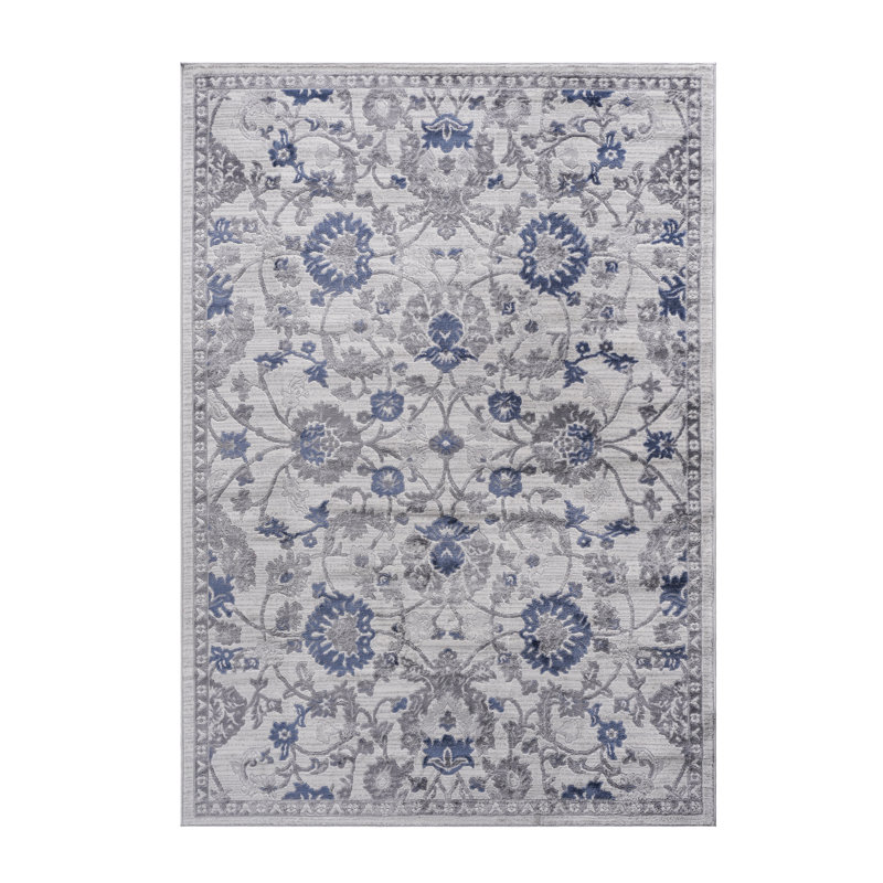 Blue Area Rug 6X9 - Non-Shedding, Stain , Splendid For Bedroom, Living Room, Office Chic Home, Rectangle 6'5" x 7'8"