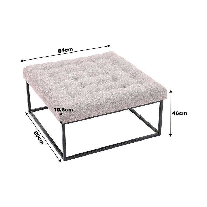 84cm Wide Square No Pattern Footstool Ottoman
