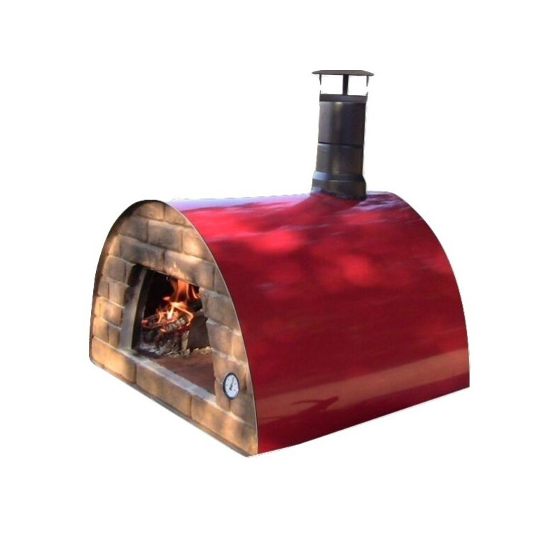 Authentic Pizza Ovens Stainless Steel Countertop Wood Burning Pizza Oven, 45" H x 36" W x 36" D, Red