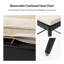 Tabouret de comptoir en bois massif Jacindo Coastal avec dossier en rotin et coussin rembourré amovible-666043008