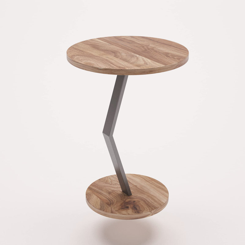 Table de bout en C, Noyer, gris