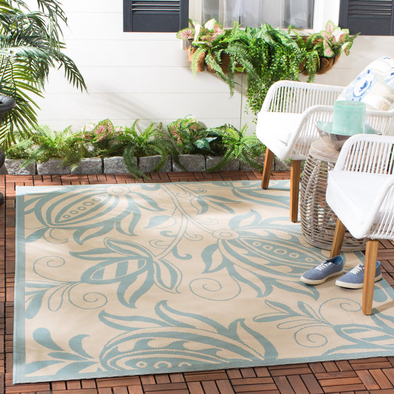 Herefordshire Performance Floral Indoor/Outdoor Area Rug, Rectangle 8' x 11'