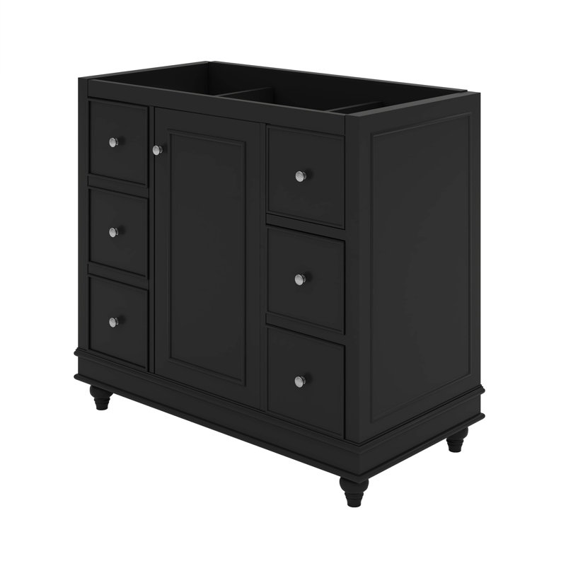 Meuble-lavabo de 36 pouces avec 4 tiroirs et tablettes réglables