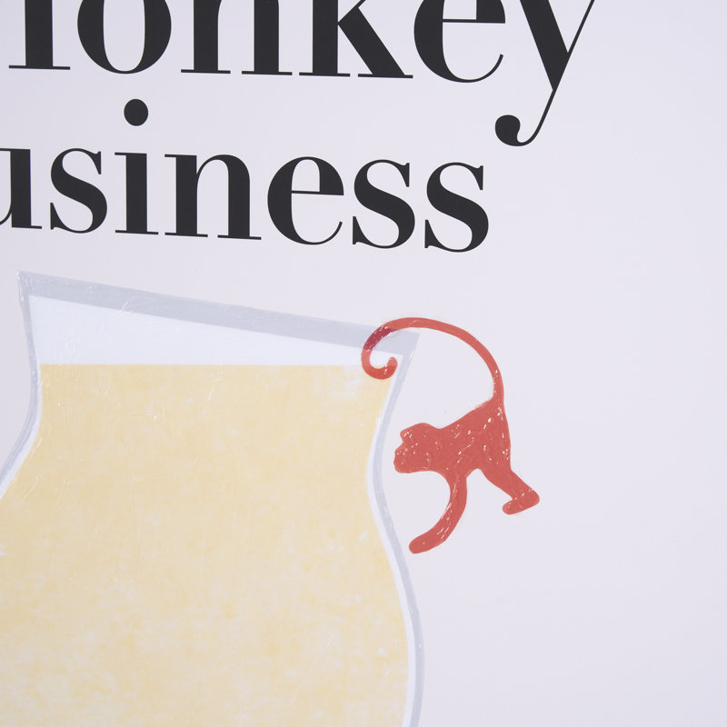 «Monkey Business a», reproduction d'art encadrée texturée matte sous verre, Singe