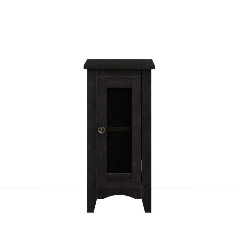 Table d'appoint rectangulaire étroite, placage noir uni, Noir