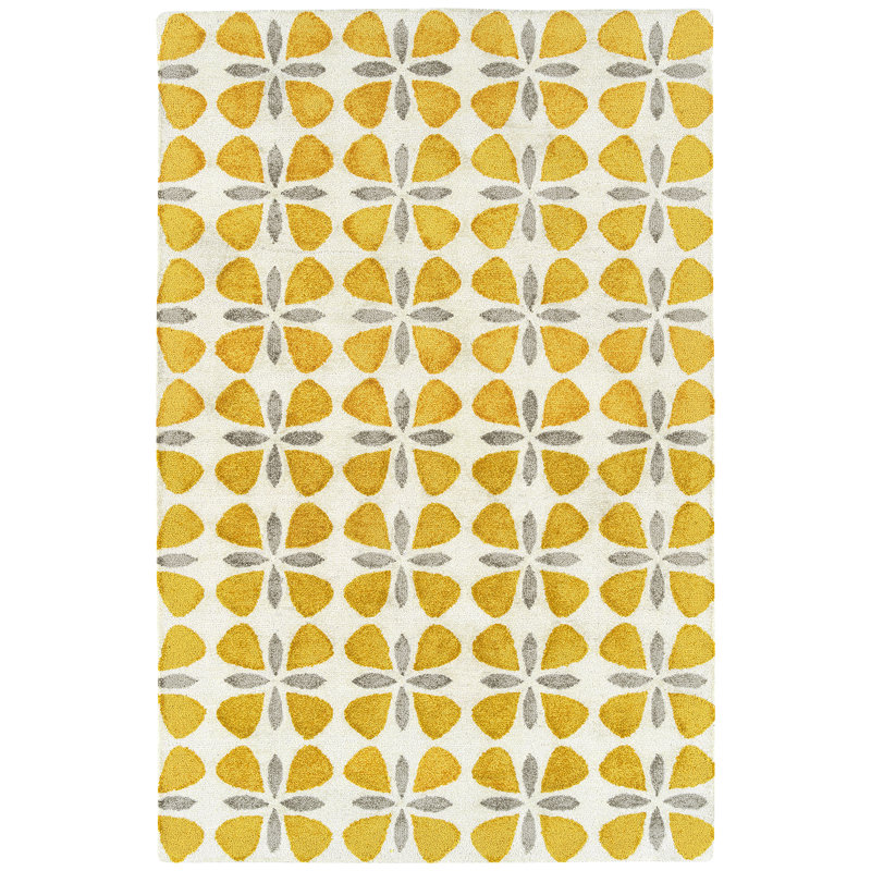 Serene Gray Floral Hand-Tufted Indoor/Outdoor Rectangular Rug