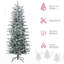 Arbre de Noël artificiel haut 6 pi avec 636 branches floquées par la neige, 250 lumières claires jaunes chaudes, ouverture automatique, ampoule supplémentaire