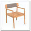 Ensemble de chaises de salle à manger en bois tressé avec accoudoirs-2092422181