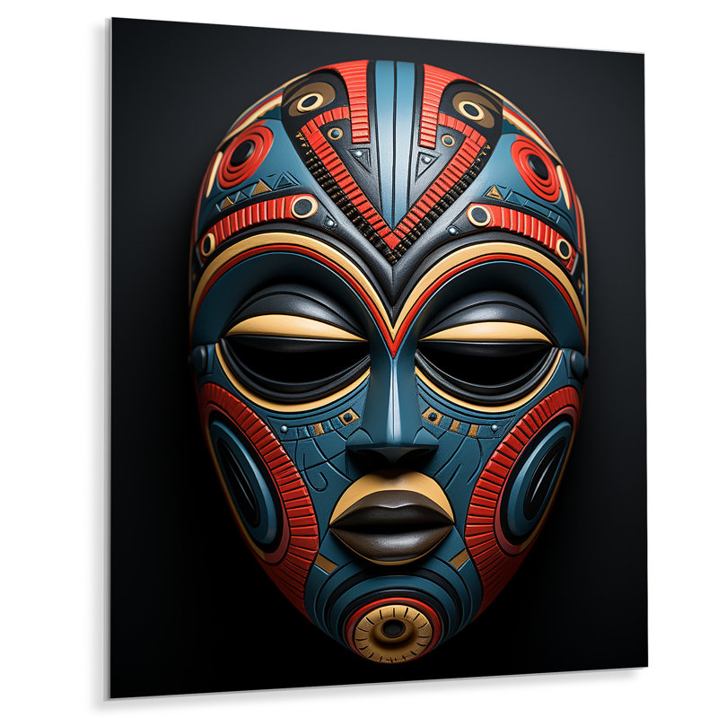 Tribal africain Pende Mask I - reproduction d'art tribal africain en métal, H 20 po x l 12 po x P 1 po