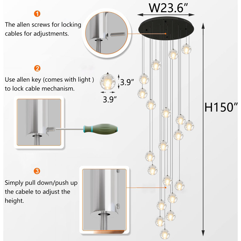 Daivelis 20 Light Chandelier - Elegant Crystal Design