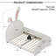 Lit plateforme simple en forme de lapin mignon avec tête de lit - forme charmante blanche et fabrication stable-985664066