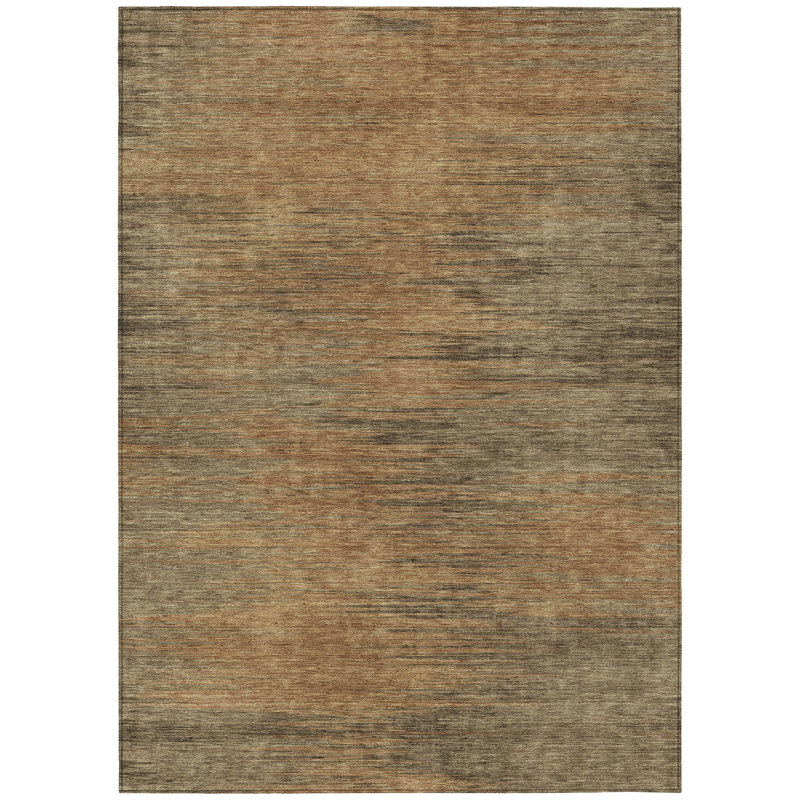Tapis extérieur lavable abstrait brun terre cuite 3 pi x 5 pi