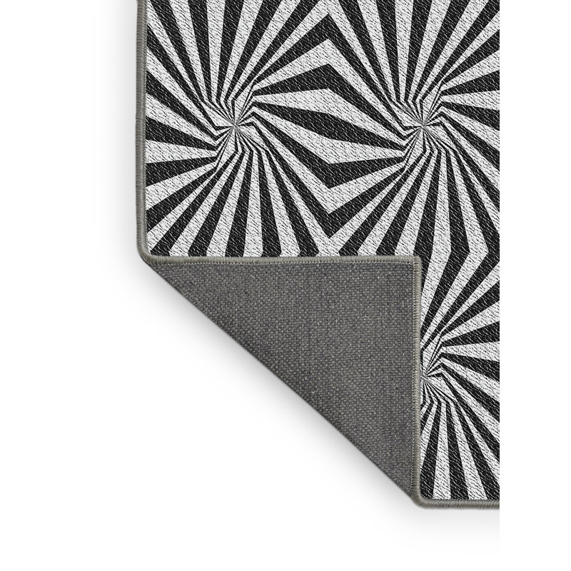 Tapis géométrique noir / blanc, Rectangle 4 pi x 6 pi