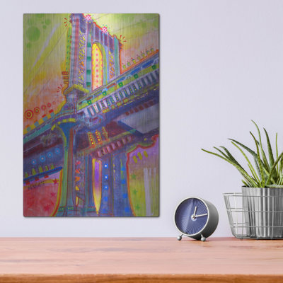 " Manhattan Bridge' By Dean Russo Studios, Metal Wall Art, 12"x16" " by Dean Russo