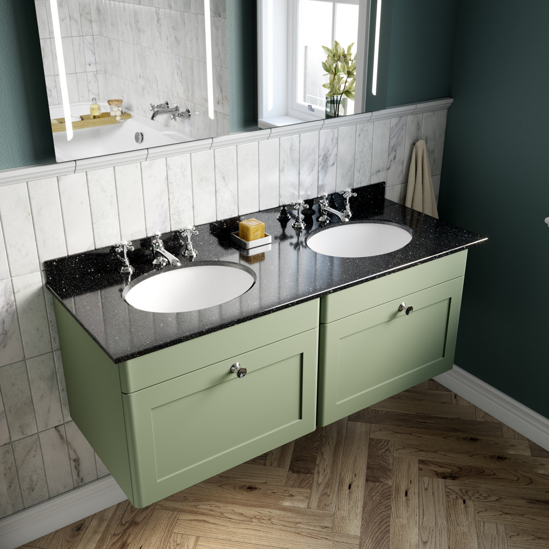 Classique 1220mm Double Bathroom Vanity with Drop In Vitreous China Basin