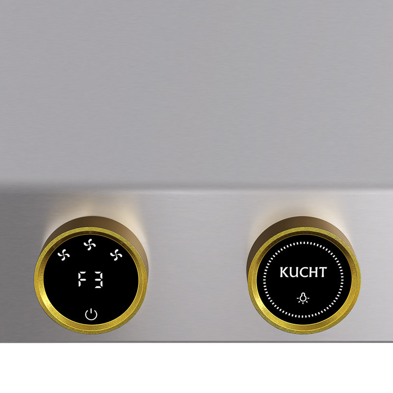 36 in. 900 CFM Ducted Under Cabinet Range Hood in Stainless Steel with Gold Accents and Digital Controls