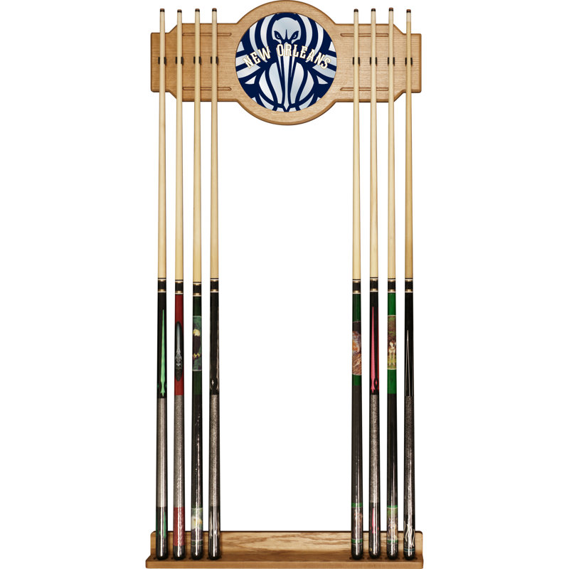 Support à queue de billard avec miroir nba, Pelicans de la Nouvelle-Orléans, L 30 po x l 12 po