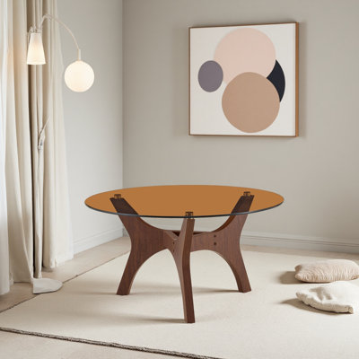 31.5" Glass Coffee Table, Mid-Century Modern Style, Ideal as a Centerpiece for Living Rooms, Bedrooms, Reception Areas, and Offices