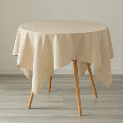 Eider & Ivory™ 100% Pure Linen Washable Tablecloth Solid Color, 52" X 52" Square Natural