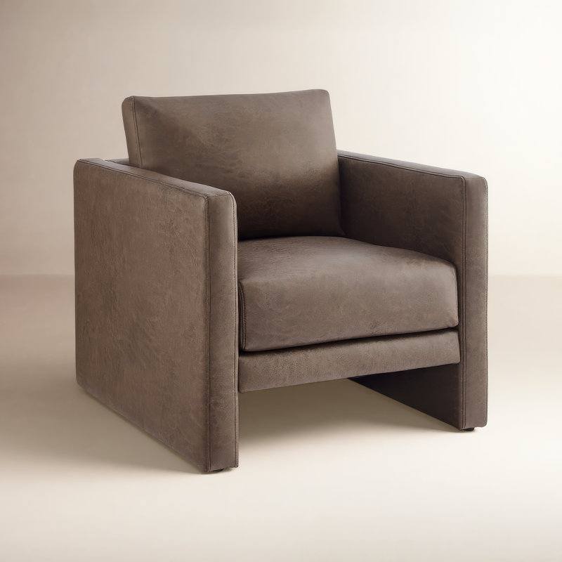 Philomena Dayna Vegan Leather Arm Chair, Earth Vegan Leather
