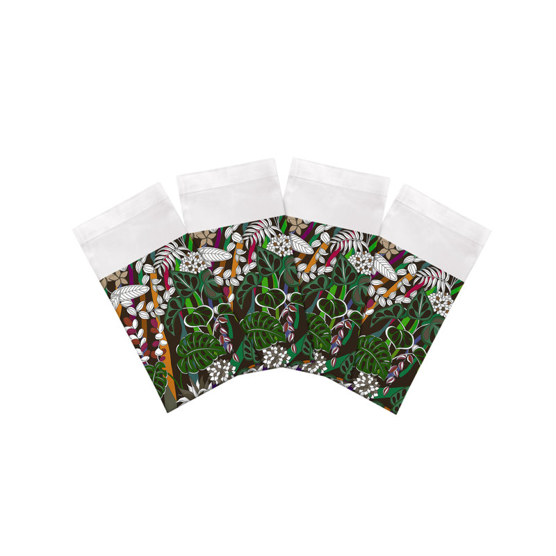 Serviettes de table en satin de coton Sabi Jungle, Chocolat