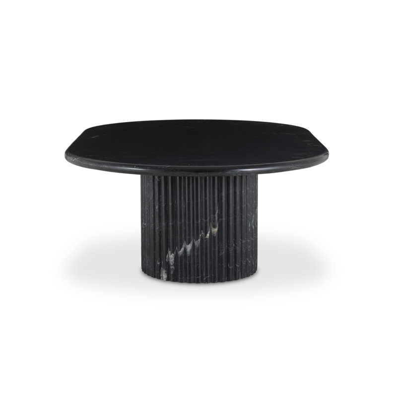 Oranda Marble Coffee Table, Black Scalloped