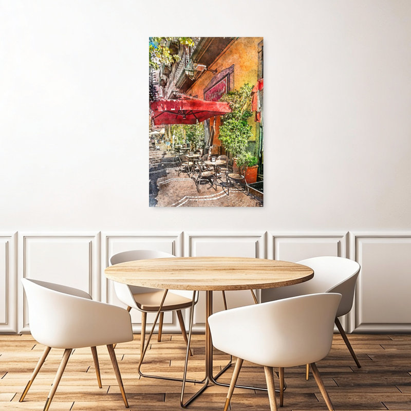 Charmant café d'extérieur classique romantique ville d'été, 48" H x 32" W