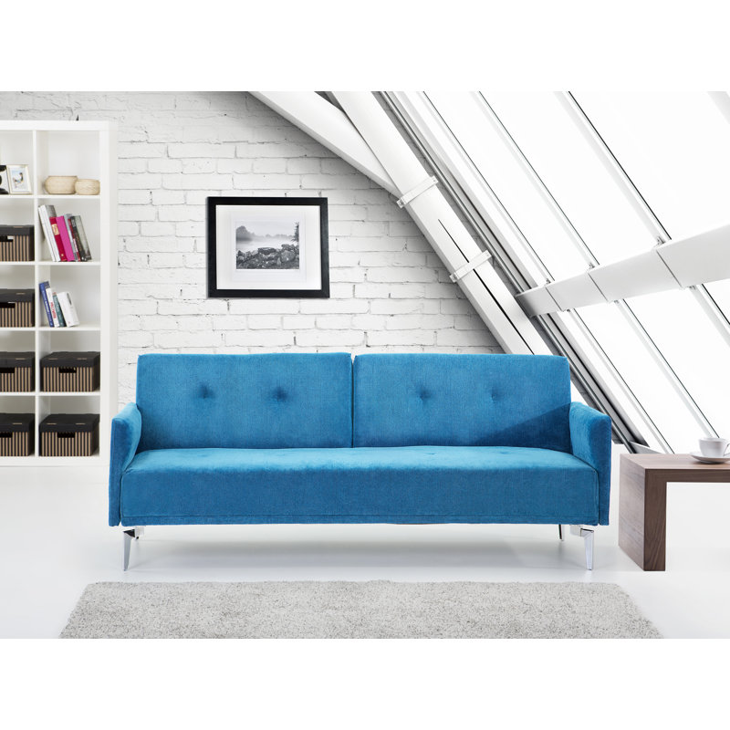 Ethel 3 Seater Velvet Sleeper, Blue