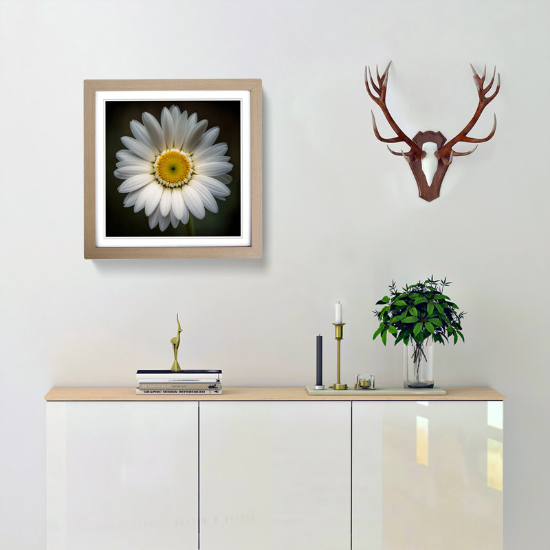 Daisy Photograph No.1 - Framed Print, Oak