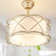 20" Gold Fandelier Ceiling Fan with Light, Fabric Boho Chandelier Ceiling Fans with Lights Remote Control, Mid-Century Modern Caged with 6 Speeds for Bedroom, Nursery