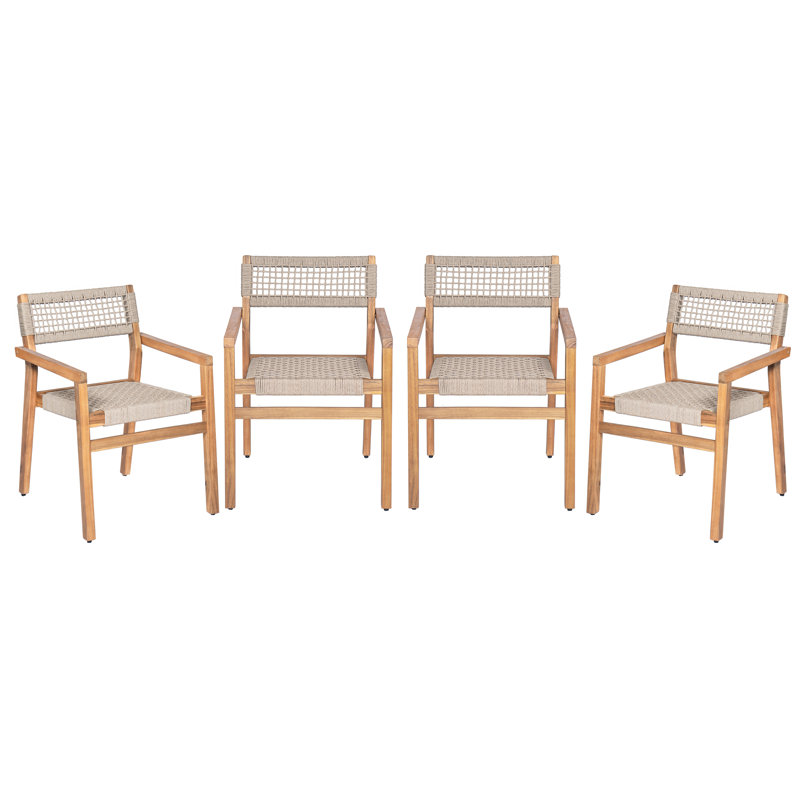 Chaises de salle à manger Fielder, Beige / teck