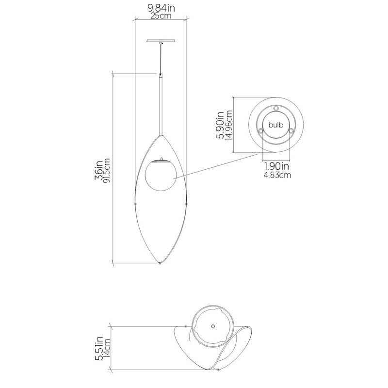Pendant Accord Oyster, Imbuia